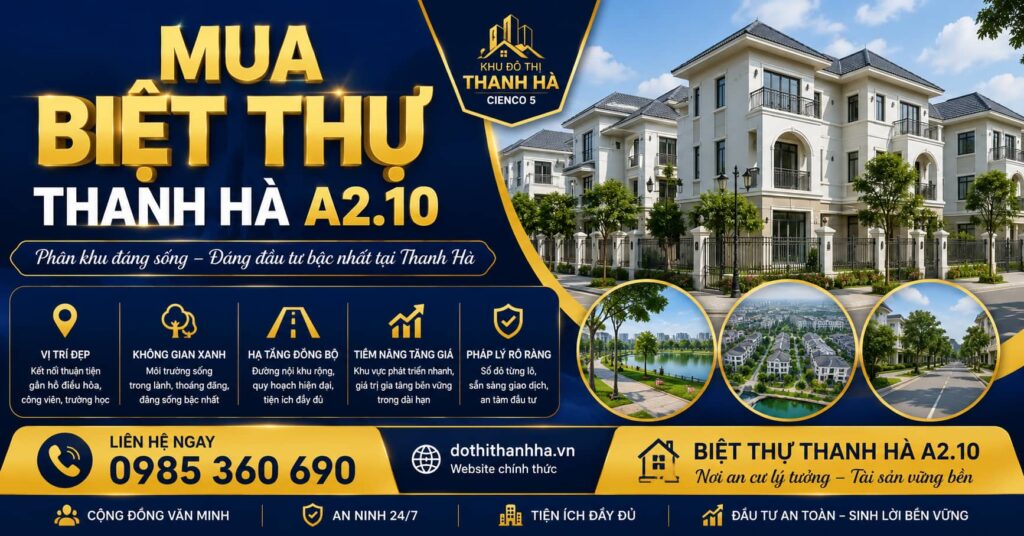 mua biệt thự thanh hà a2.10
