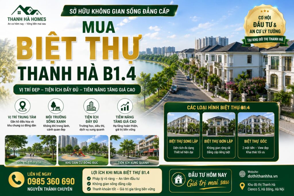 mua biệt thự thanh hà b1.4