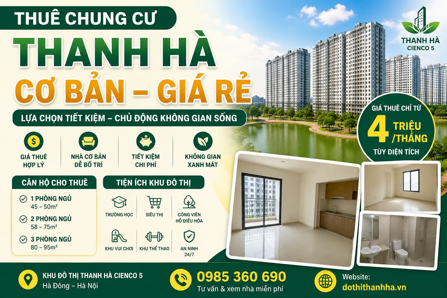thuê chung cư thanh hà cơ bản