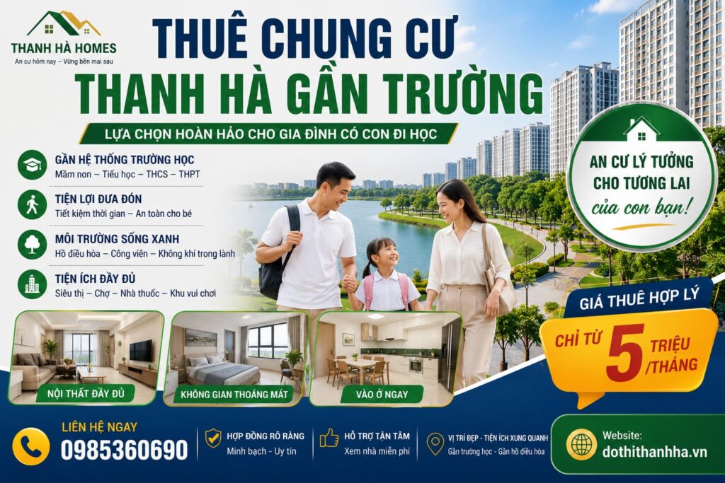 thuê chung cư thanh hà gần trường