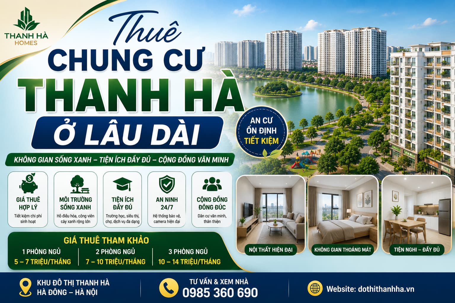 thuê chung cư thanh hà ở lâu dài