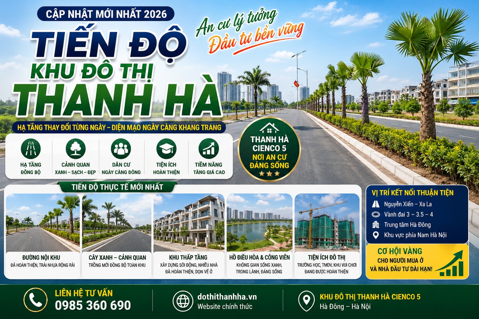 tiến độ khu đô thị thanh hà 2026
