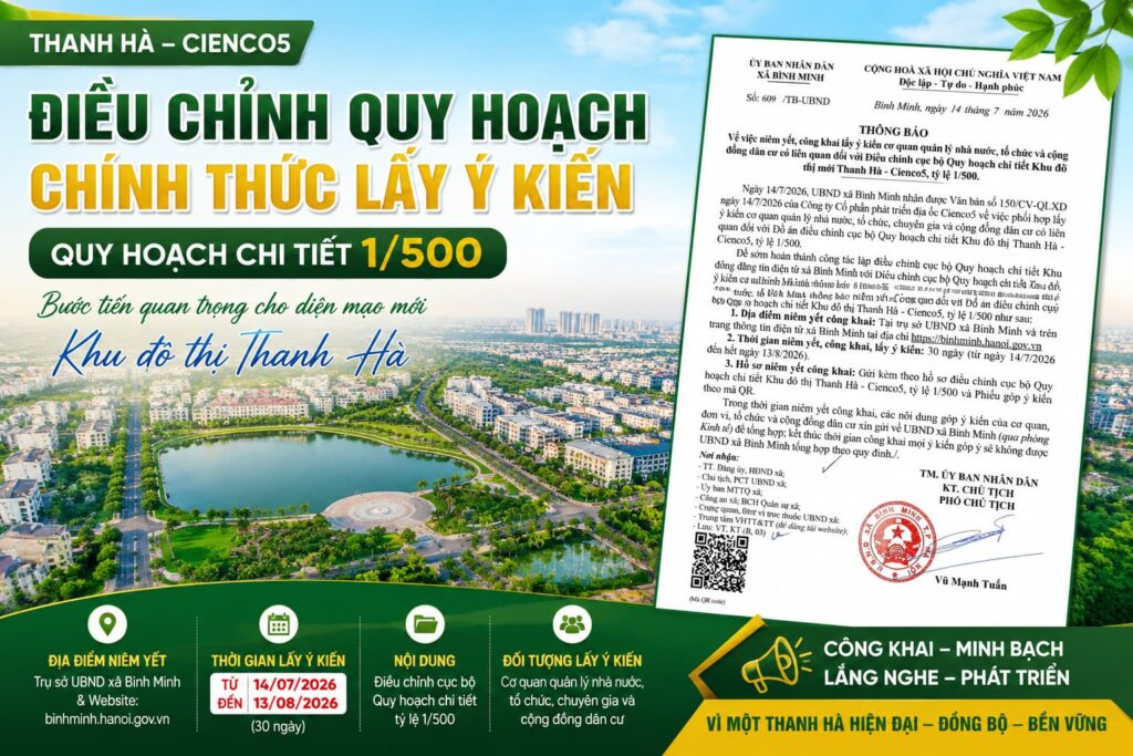 điều chỉnh quy hoạch thanh hà cienco 5