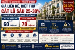 giá nhà liền kề biệt thự thanh hà tháng 8