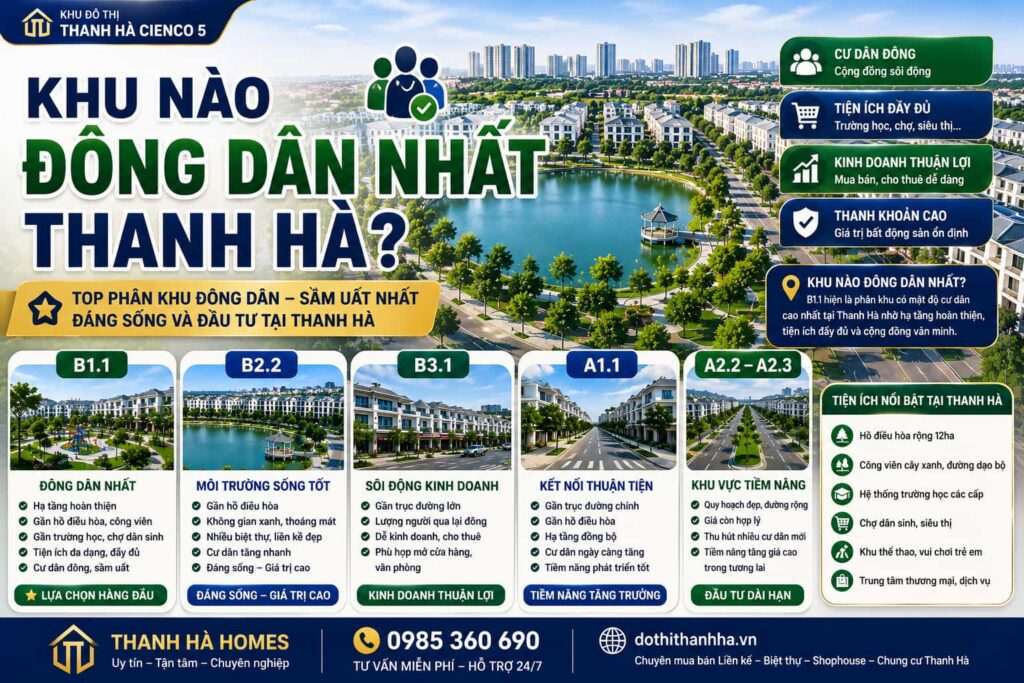 khu nào đông dân nhất thanh hà