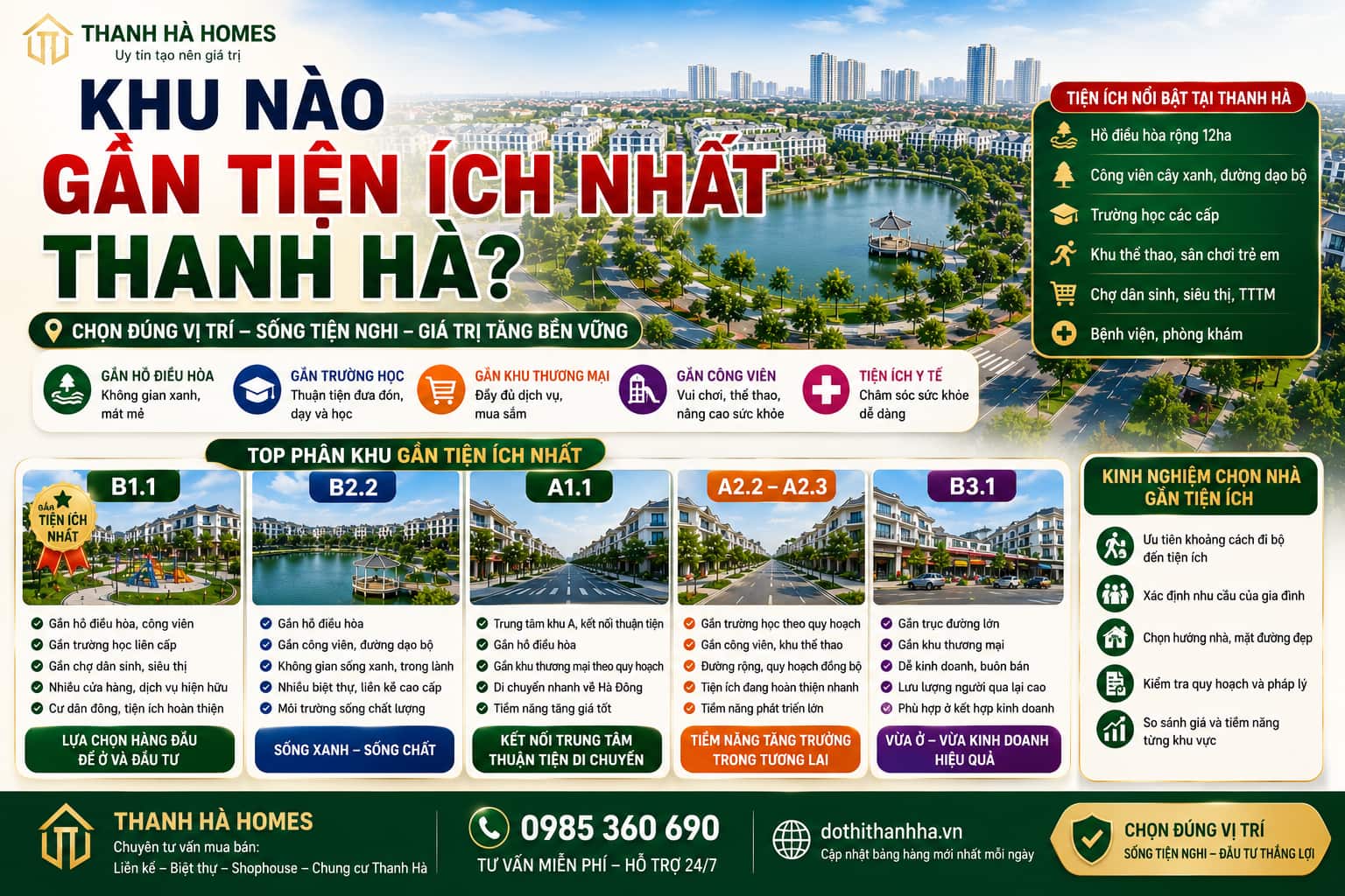 khu nào gần tiện ích nhất