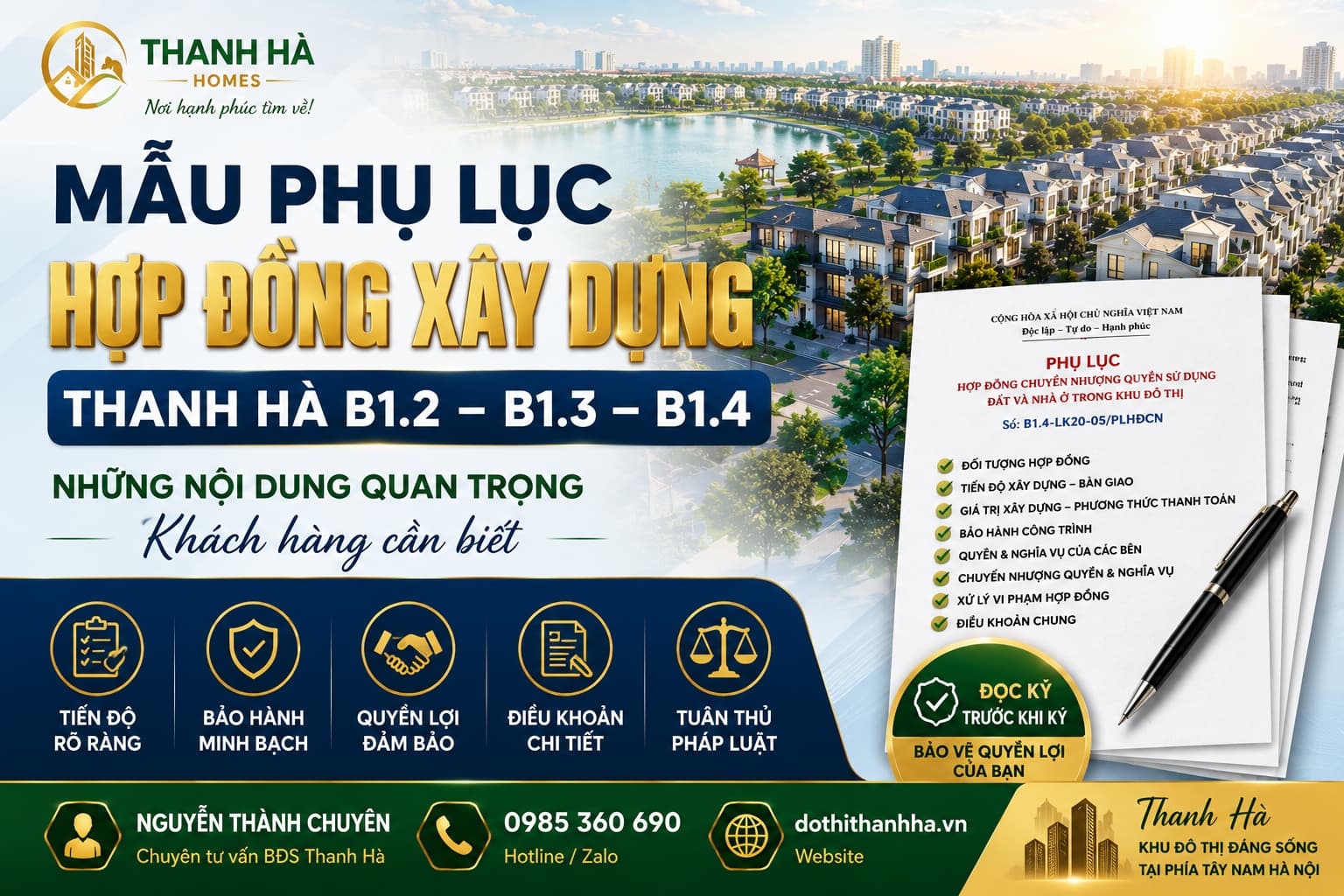 mẫu phụ lục xây dựng thanh hà