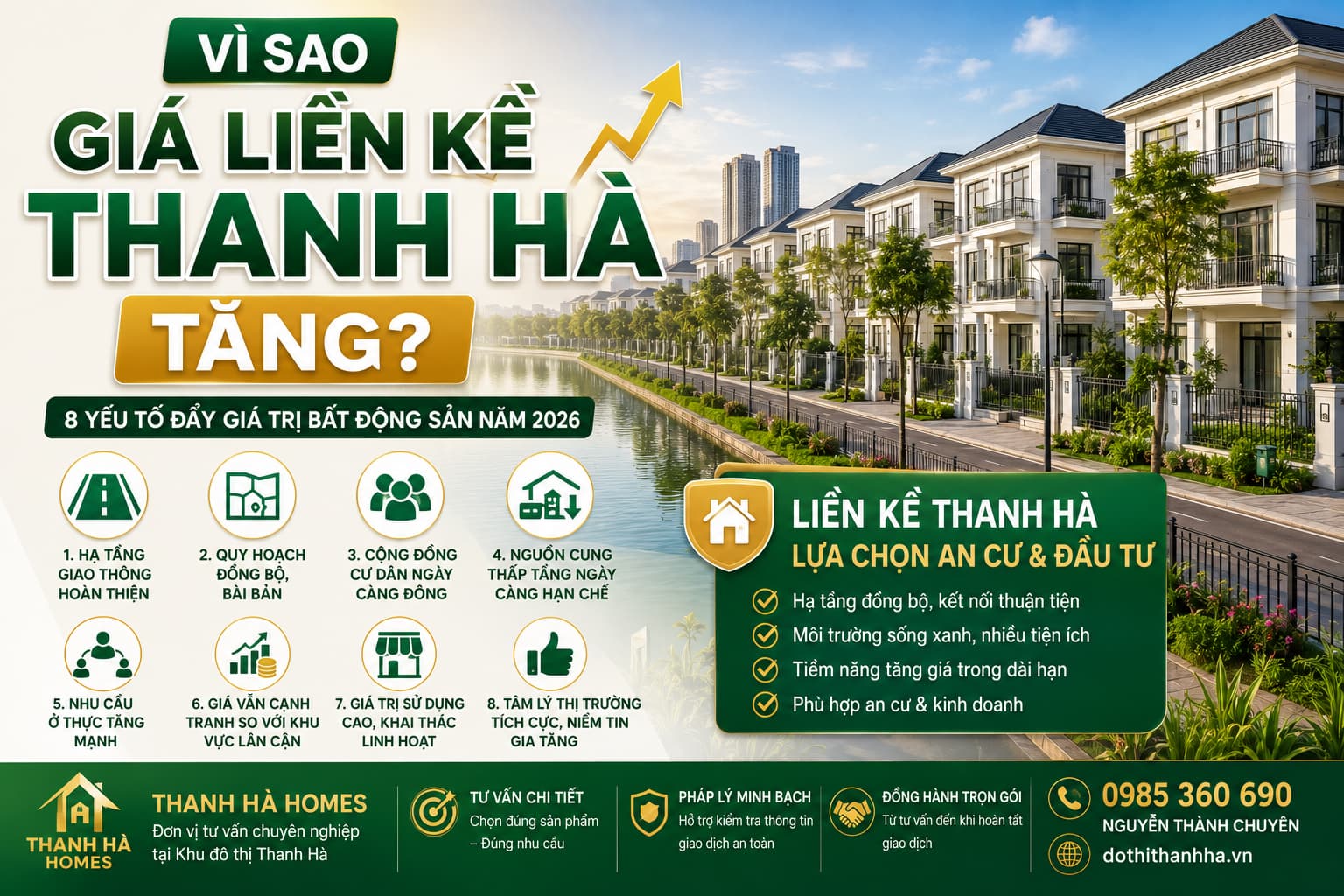 vì sao biệt thự thanh hà tăng giá