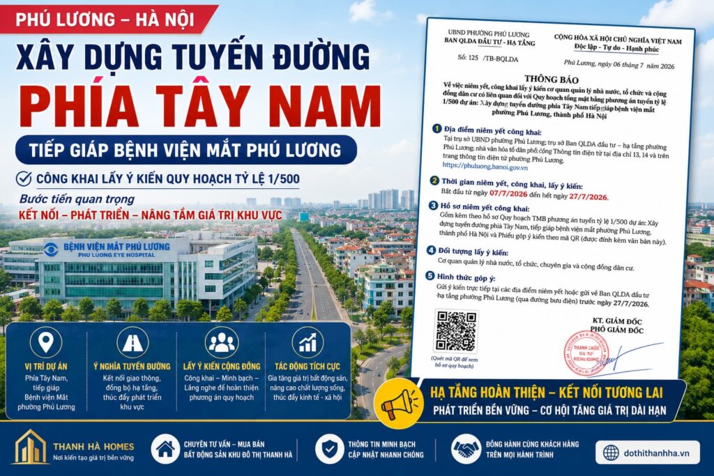 xây dựng đường phía nam khu đô thị thanh hà
