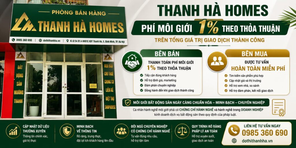 mức phí hoa hồng môi giới thanh hà