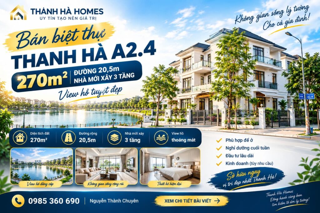 bán biệt thự thanh hà a2.4 diện tích 270m2
