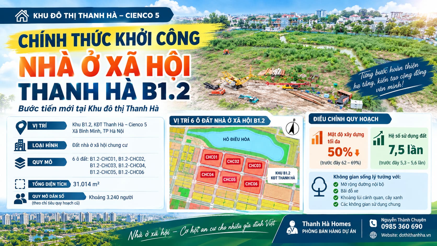 khởi công nhà ở xã hội thanh hà b1.2