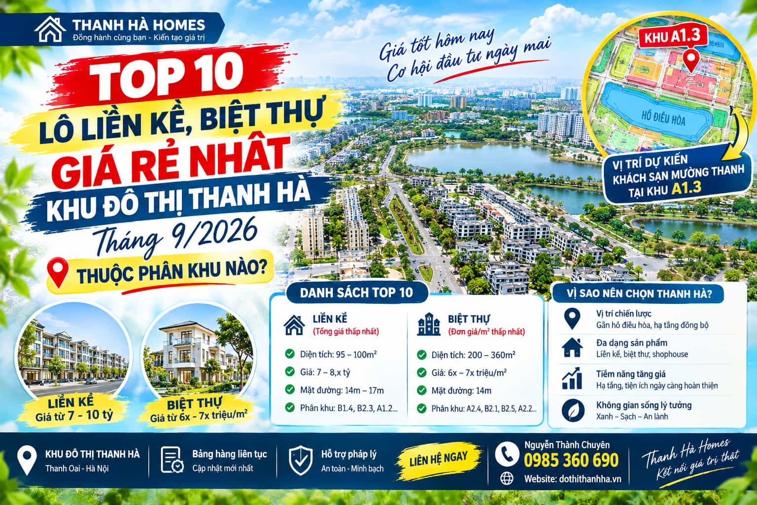 top 10 lô liền kề biệt thự thanh hà giá rẻ nhất