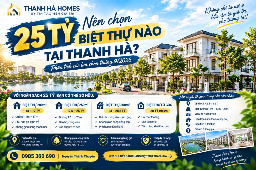 25 tỷ mua biệt thự thanh hà
