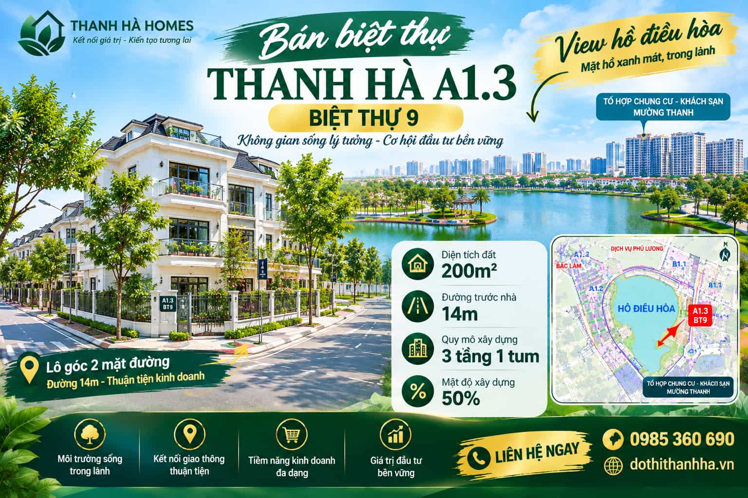 bán biệt thự thanh hà a1.3 biệt thự 9