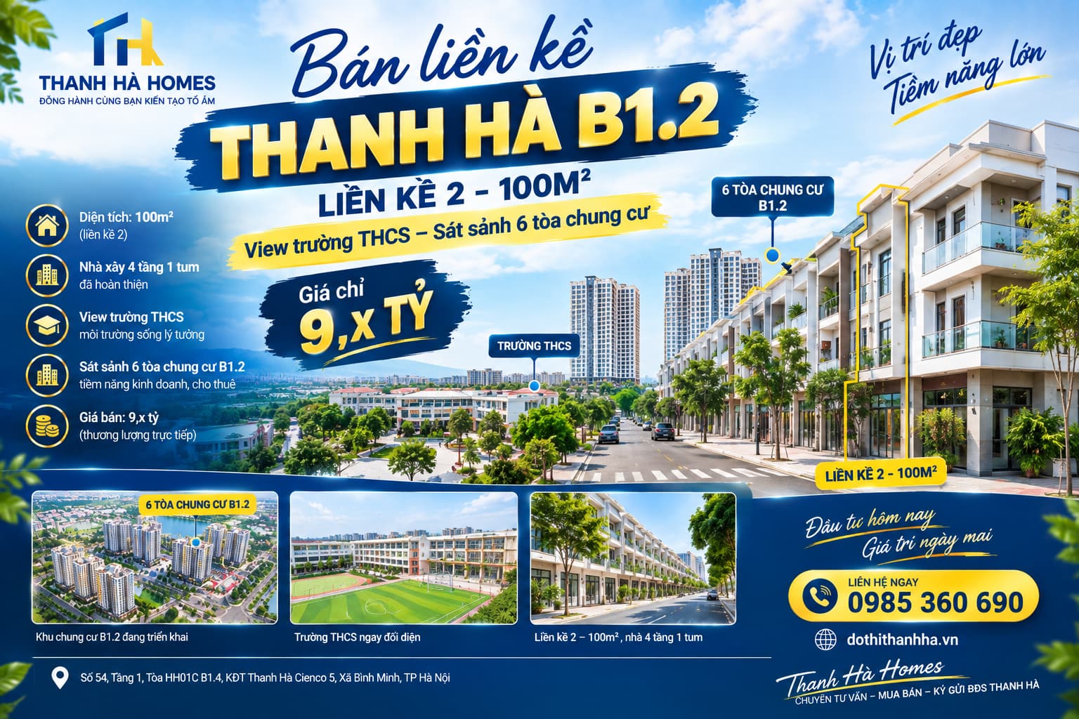 bán liền kề thanh hà b1.2 liền kề 2