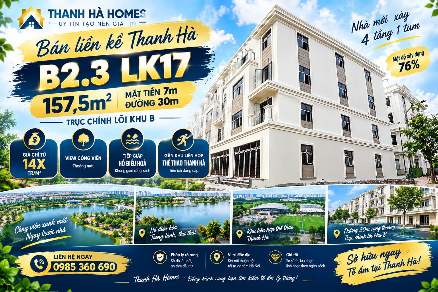 bán liền kề thanh hà b2.3 liền kề 17